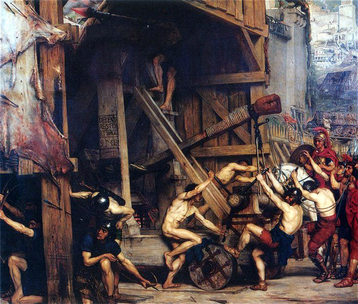 The Catapult, vintage artwork by Sir Edward John Poynter, 12x8" (A4) Poster