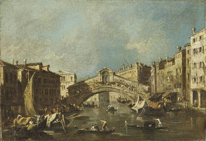 Departure of the Buccanteer on Ascension Day, vintage artwork by Francesco Guardi, 12x8" (A4) Poster
