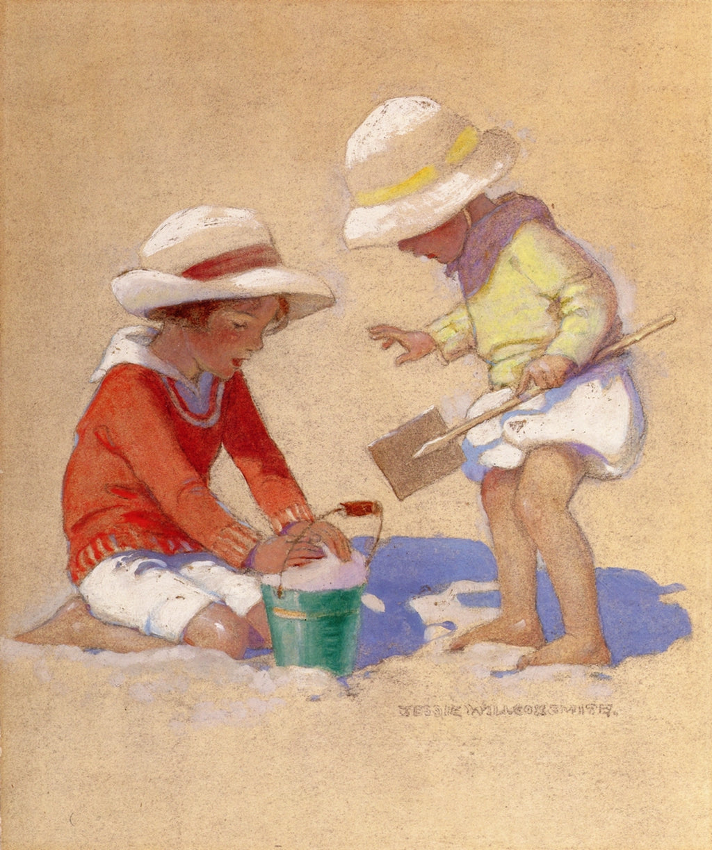 Building a San Castle by Jessie Willcox Smith,A3(16x12")Poster