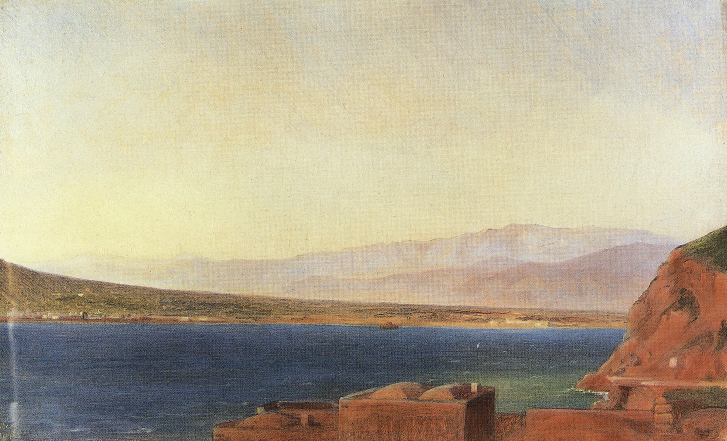 Sea in Vico near Naples, vintage artwork by Nikolai Nikolaevich Ge, 12x8" (A4) Poster