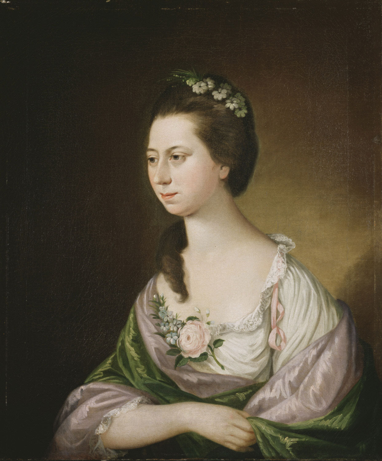 Portrait of Mrs. Samuel Powel (nee Elizabeth Willing), vintage artwork by Matthew Pratt, 12x8" (A4) Poster