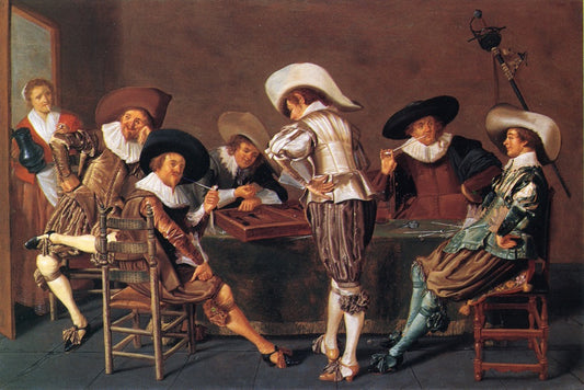 The Game of Backgammon, vintage artwork by Dirck Hals, 12x8" (A4) Poster