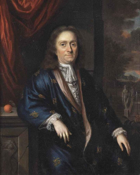 Portrait of Bernard de Moor (1641-1719), vintage artwork by Johannes Vollevens the Elder, 12x8" (A4) Poster