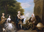 Governor Woods Rogers and His Children, vintage artwork by William Hogarth, 12x8" (A4) Poster