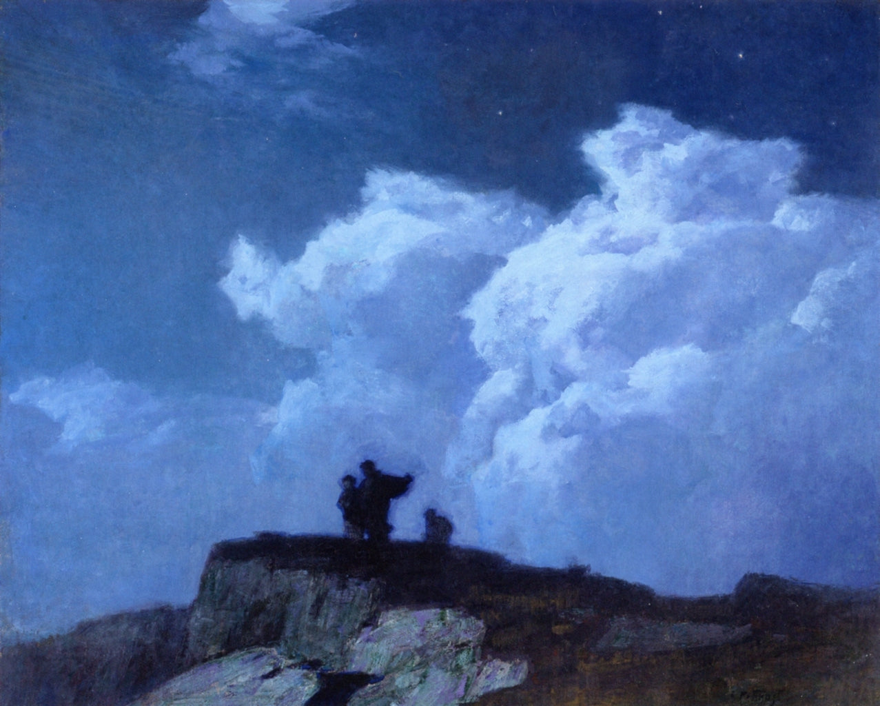At the Summit, vintage artwork by Edward Henry Potthast, 12x8" (A4) Poster
