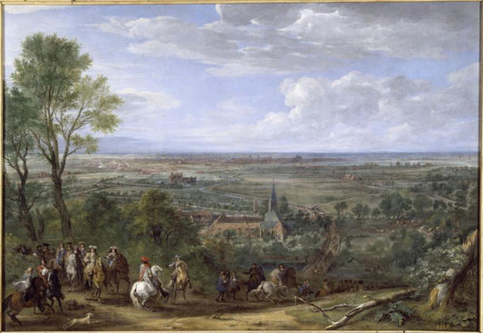 Louis XIV at the Siege of Lille, vintage artwork by Adam Frans van der Meulen, 12x8" (A4) Poster