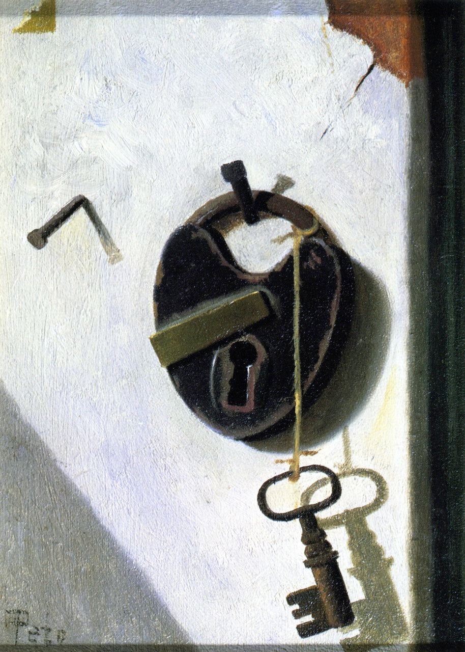 Lock and Key, vintage artwork by John Frederick Peto, 12x8" (A4) Poster