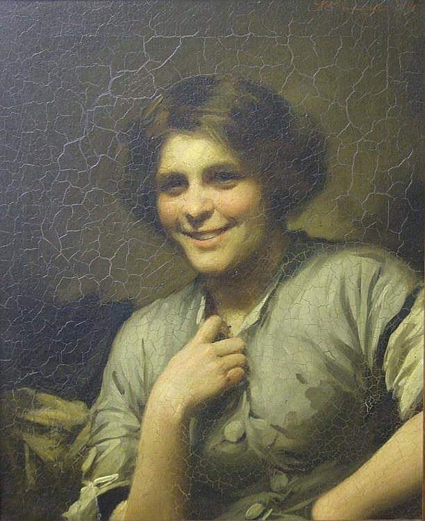 Molly, the maid of the inn, vintage artwork by Thomas Benjamin Kennington, 12x8" (A4) Poster