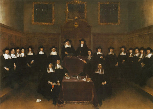 The Town Council of Deventer, vintage artwork by Gerard ter Borch, 12x8" (A4) Poster