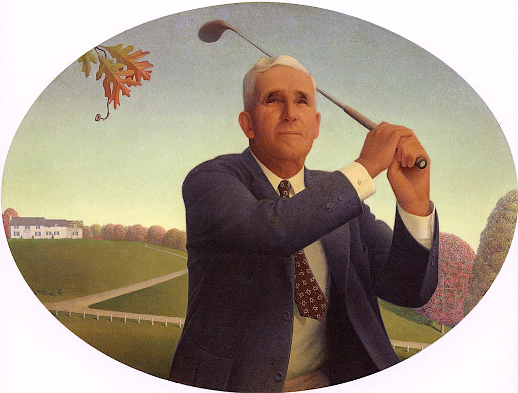 The American Golpher, vintage artwork by Grant Wood, 12x8" (A4) Poster
