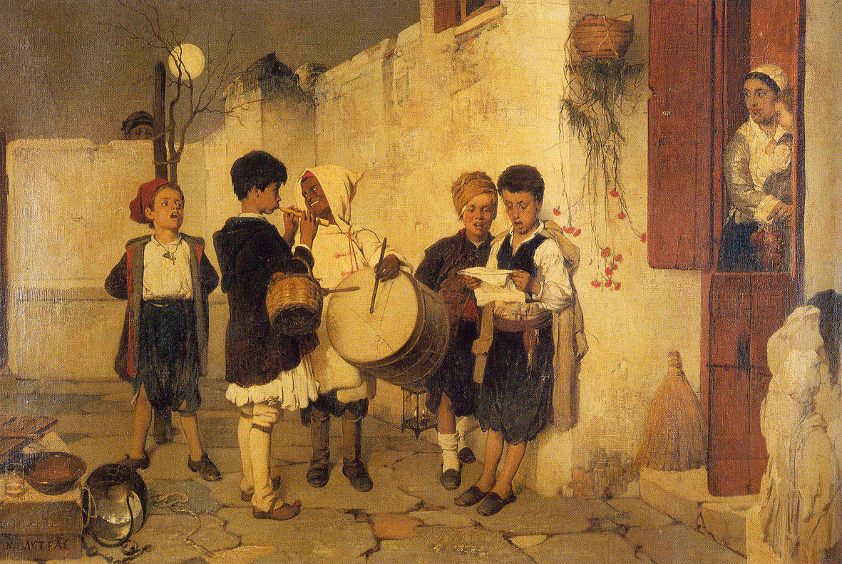 Carols, vintage artwork by Nikiphoros Lytras, 12x8" (A4) Poster