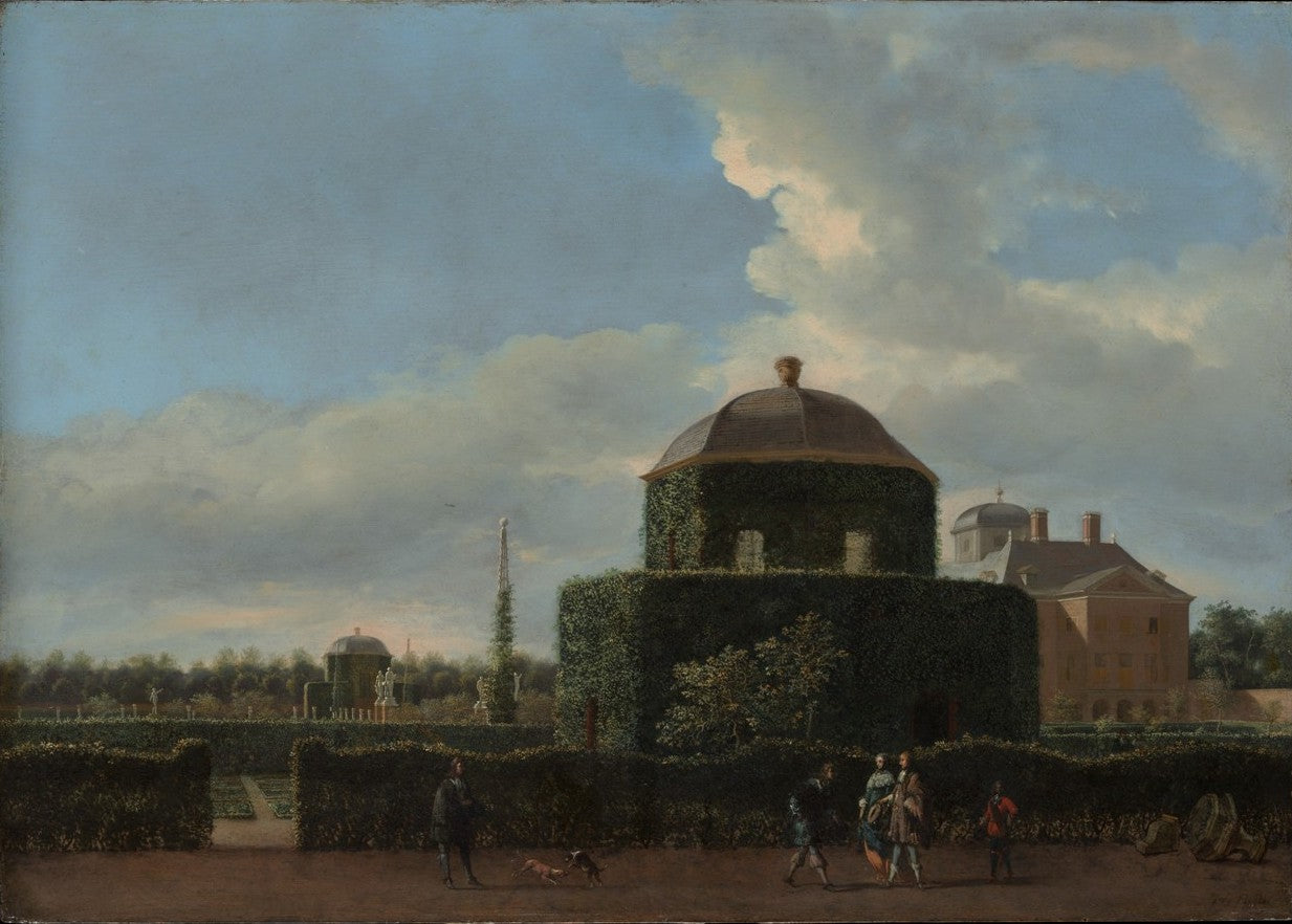 The Huis ten Bosch at The Hague and its Formal Garden, vintage artwork by Jan van der Heyden, 12x8" (A4) Poster