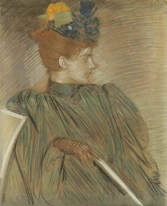 Portrait of Alice, vintage artwork by Paul Cesar Helleu, 12x8" (A4) Poster