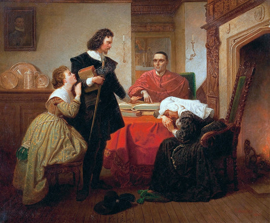 Receiving the Order, vintage artwork by Emanuel Gottlieb Leutze, A3 (16x12") Poster Print