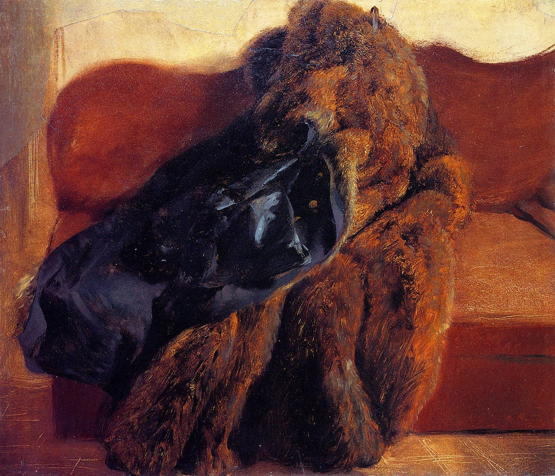 Fur Coat on a Sofa, vintage artwork by Adolph von Menzel, A3 (16x12") Poster Print