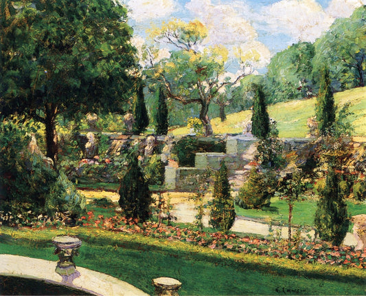 An Estate on the Hudson, vintage artwork by Ernest Lawson, 12x8" (A4) Poster
