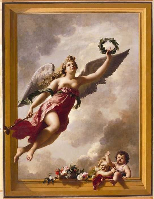 Ceiling Piece, vintage artwork by Adriaen van der Werff, 12x8" (A4) Poster