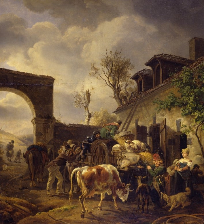 Plundering Cossacks, vintage artwork by Peter von Hess, 12x8" (A4) Poster