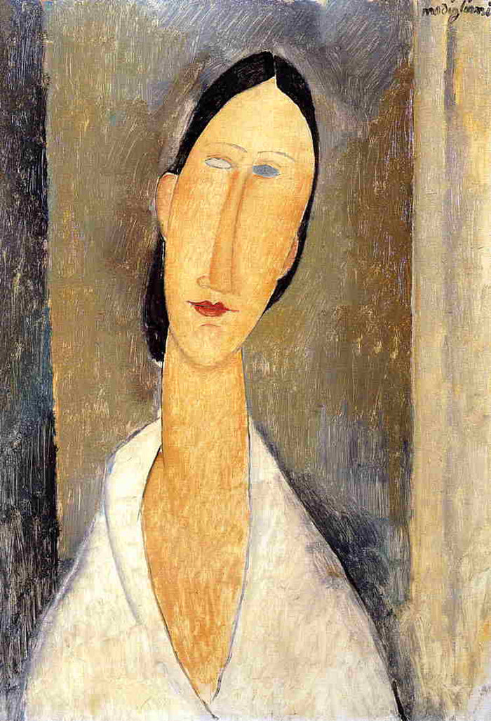 Hanka Zborowska, vintage artwork by Amedeo Modigliani, 12x8