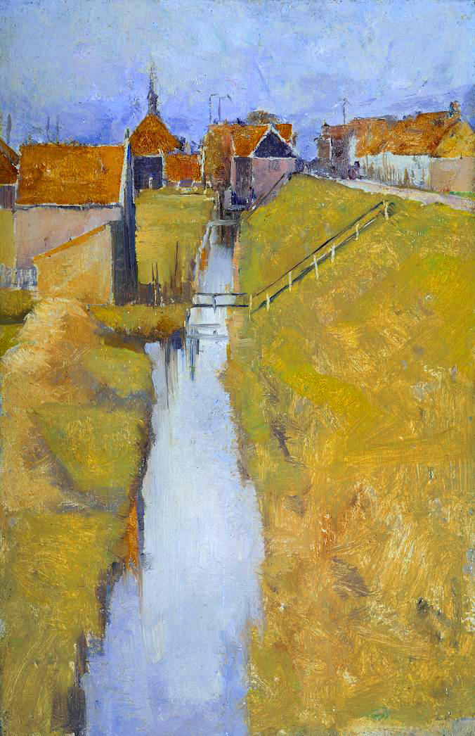 Volendam, Holland, from the Zuideinde, vintage artwork by Elizabeth Stanhope Forbes, 12x8" (A4) Poster