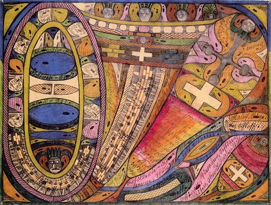 The Kander Valley in the Bernese Oberland, vintage artwork by Adolf Wölfli, 12x8" (A4) Poster