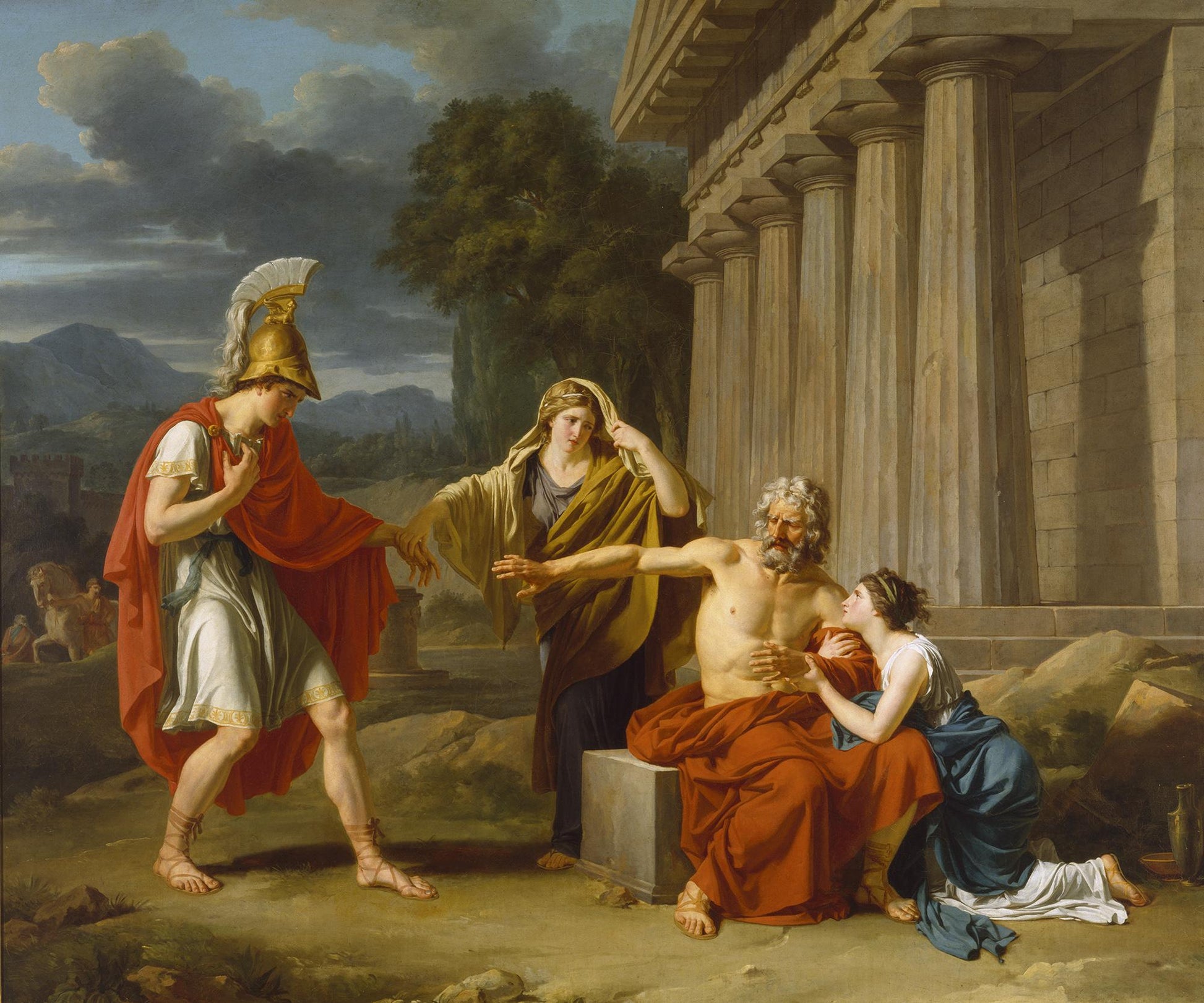 Oedipus at Colonus, vintage artwork by Jean Antoine Theodore Giroust, 12x8" (A4) Poster