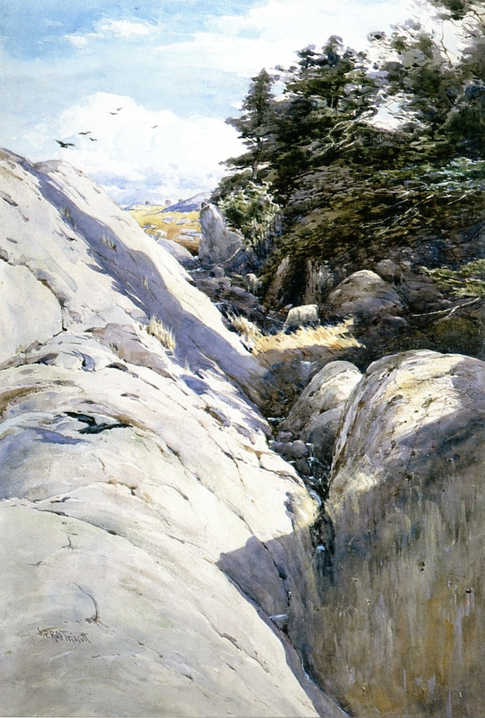 A Gully, Monhegan Island, vintage artwork by Samuel P. R. Triscott, 12x8" (A4) Poster