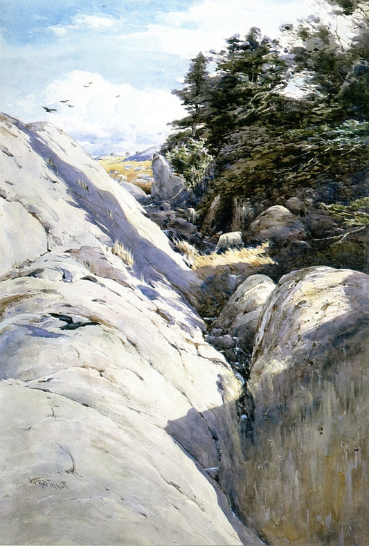 A Gully, Monhegan Island, vintage artwork by Samuel P. R. Triscott, 12x8" (A4) Poster