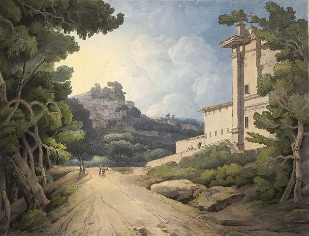 Rocca del Papa, vintage artwork by Francis Towne, 12x8" (A4) Poster
