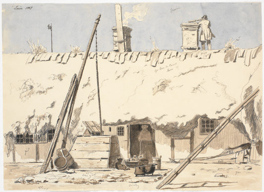 The observation post at Vesterby  on Læsø Island, vintage artwork by Martinus Rørby e, A3 (16x12") Poster Print