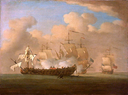 The Capture of the 'Princesa', 8 April 1740, vintage artwork by Peter Monamy, 12x8" (A4) Poster