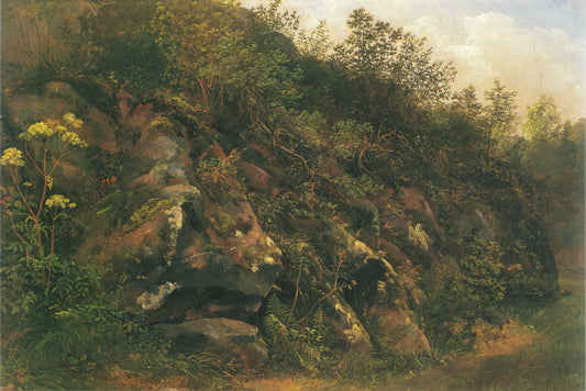 Rocks in the Plauenscher Grund, vintage artwork by Johan Christian Claussen Dahl, A3 (16x12") Poster Print