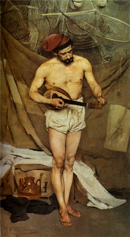 Man with mandolin by Jose Maria Fenollera,A3(16x12")Poster