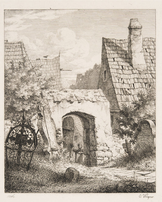 Cemetery Gate, vintage artwork by Otto Wagner, A3 (16x12") Poster Print