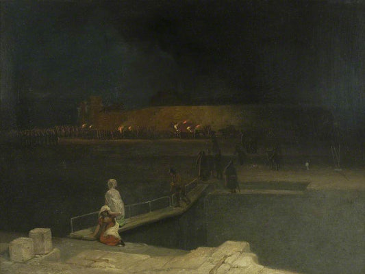 Bristol Riots: Prisoners Escorted by  Torchlight, vintage artwork by James Baker Pyne, A3 (16x12") Poster Print
