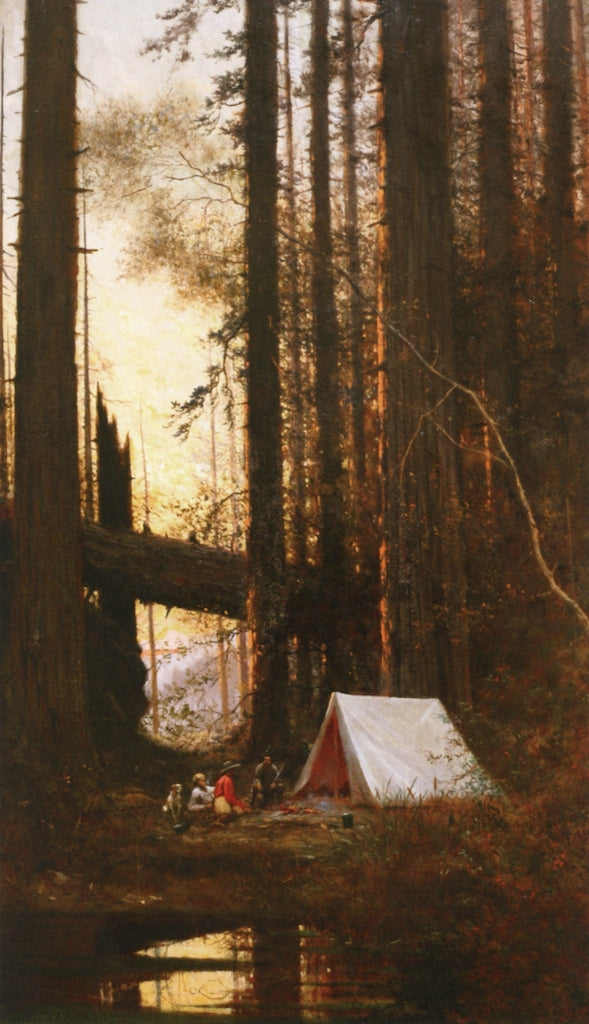 Around the Campfire, vintage artwork by Jules Tavernier, 12x8" (A4) Poster