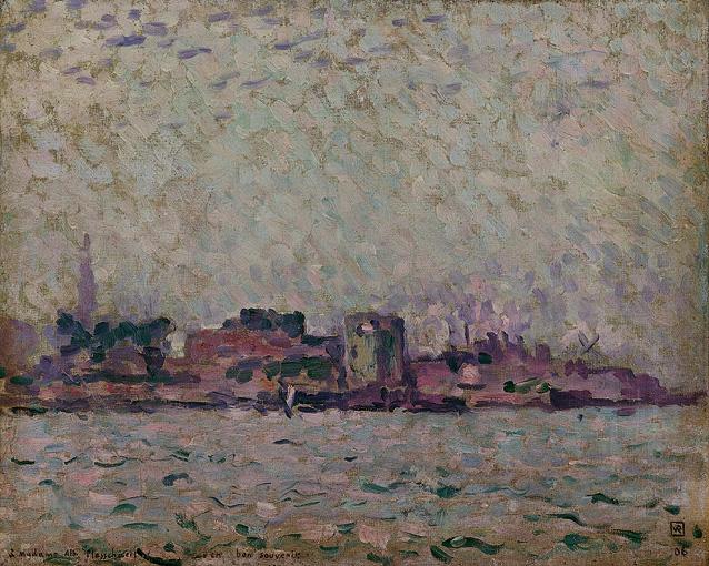 Brume matinal sur le port de Veere by Theo van Rysselberghe,A3(16x12")Poster