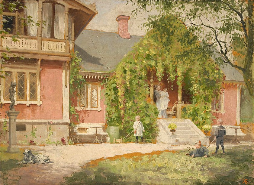 Summer Idyll, vintage artwork by Knut Ekwall, 12x8" (A4) Poster
