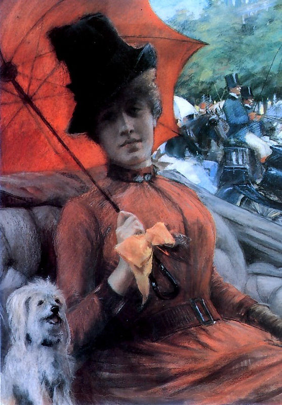 Drive on the Champs-Elysee, vintage artwork by Albert Edelfelt, 12x8" (A4) Poster