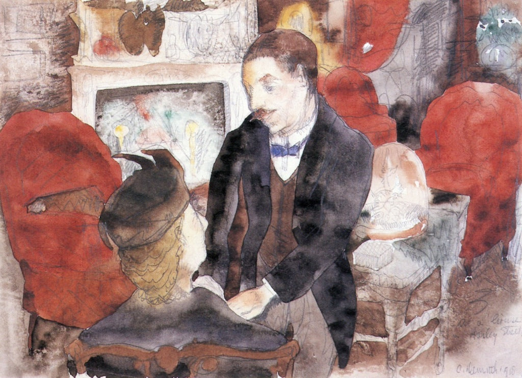 At a House on Harley Street, illustration no. 1 for Henry James' , vintage artwork by Charles Demuth, 12x8" (A4) Poster