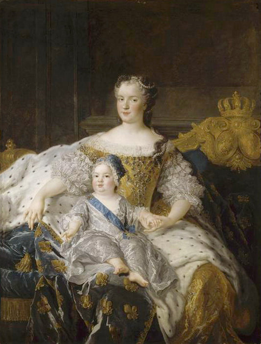 Marie Leszczyńska and Dauphin Louis, vintage artwork by Alexis-Simon Belle, 12x8" (A4) Poster