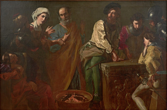 The Denial of St. Peter, vintage artwork by Nicolas Tournier, 12x8" (A4) Poster