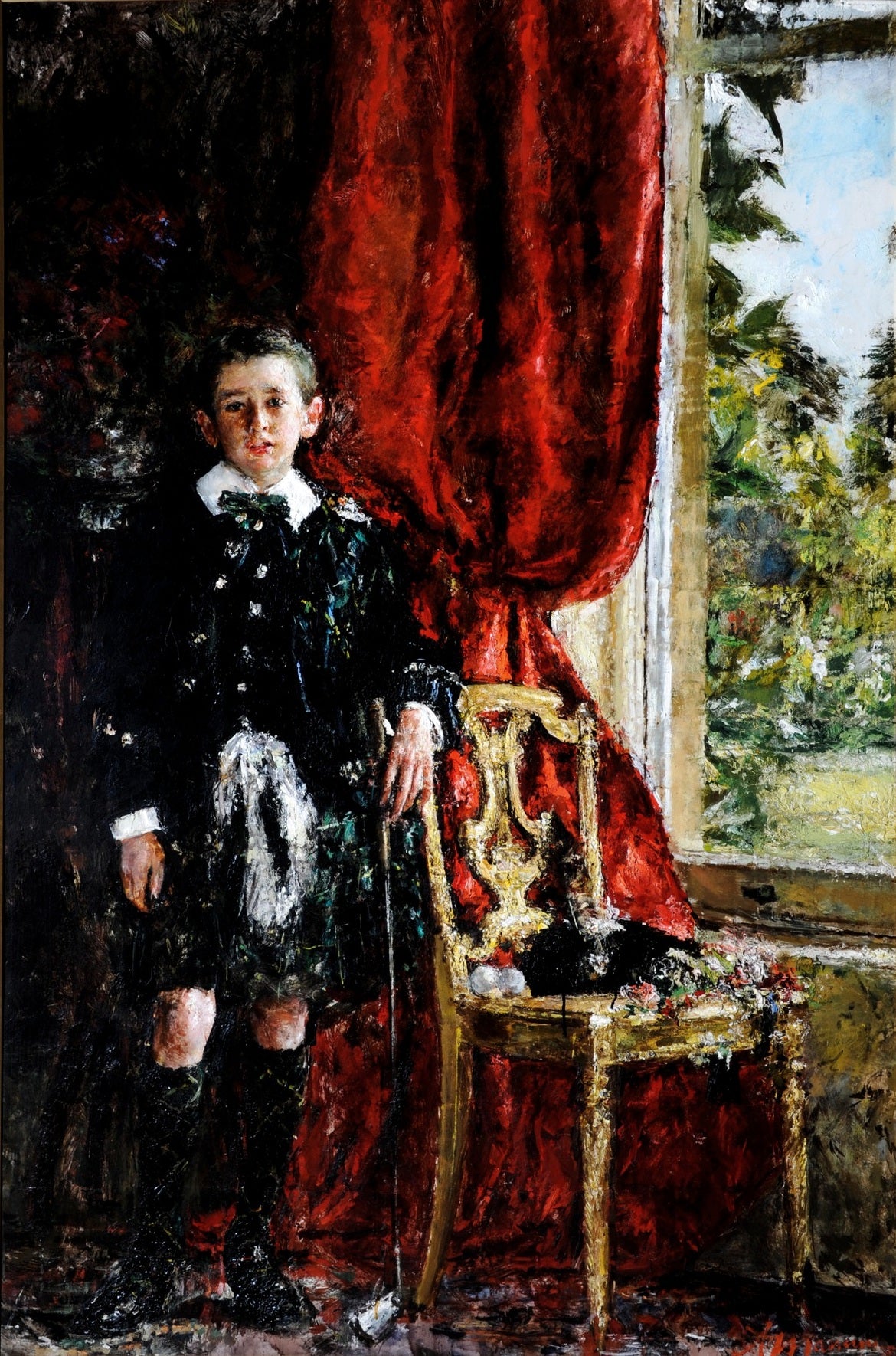 The Young Golfer, vintage artwork by Antonio Mancini, 12x8" (A4) Poster