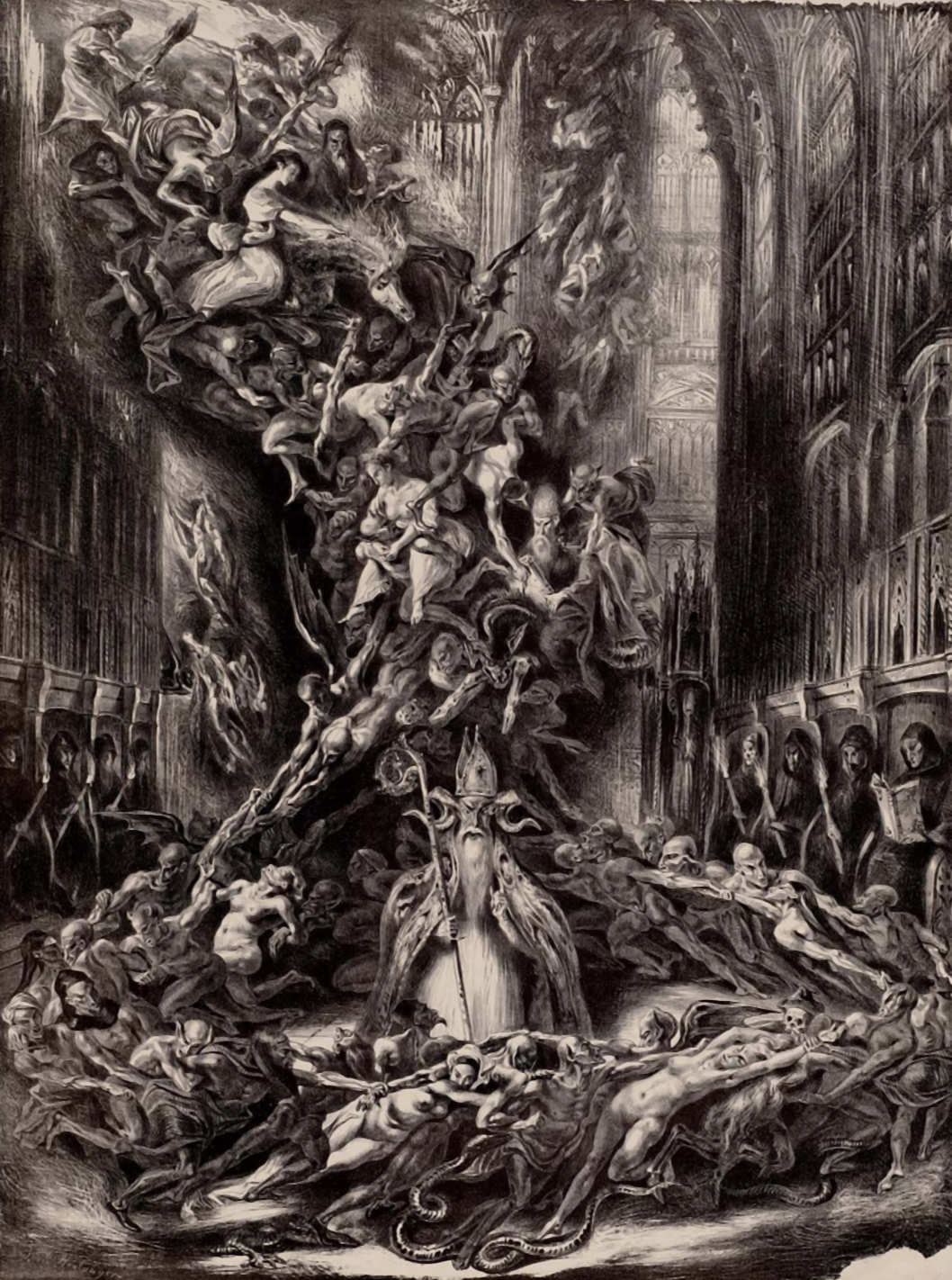 La Ronde du Sabbat, vintage artwork by Louis Boulanger, A3 (16x12") Poster Print