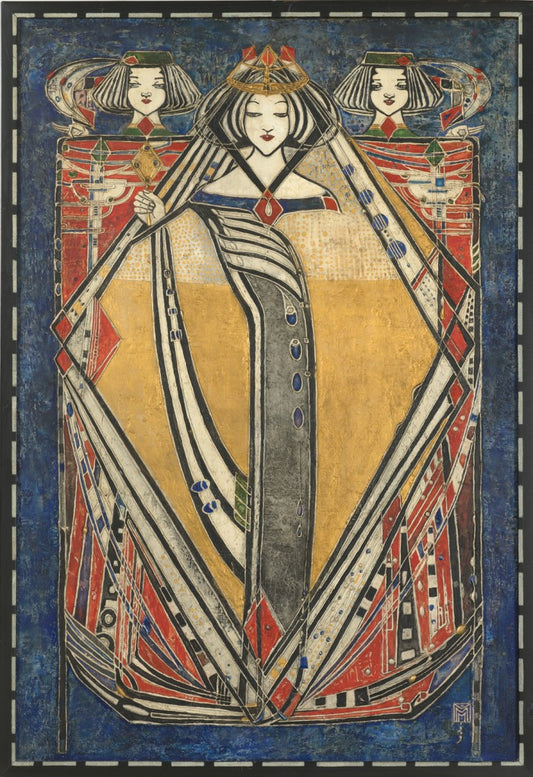Queen of Diamonds, vintage artwork by Margaret MacDonald, 12x8" (A4) Poster