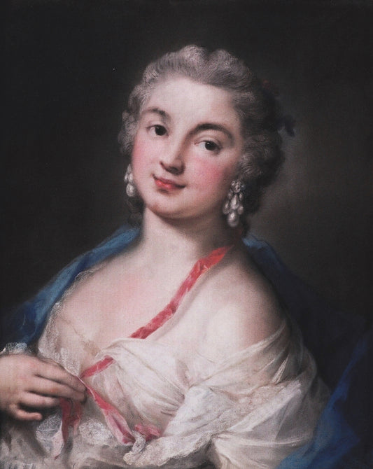 Portrait of Countess Potocka, vintage artwork by Rosalba Carriera, 12x8" (A4) Poster