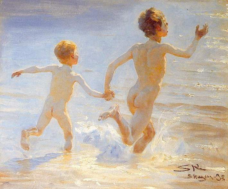 Beach of Skagen, vintage artwork by Peder Severin Kroyer, 12x8" (A4) Poster
