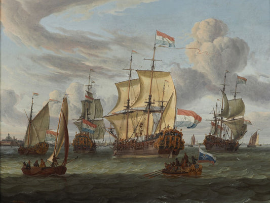 The  Ship Pieter and Paul of the Amsterdam Chamber of the V.O.C. On the IJ, vintage artwork by Abraham Jansz. Storck, 12x8" (A4) Poster