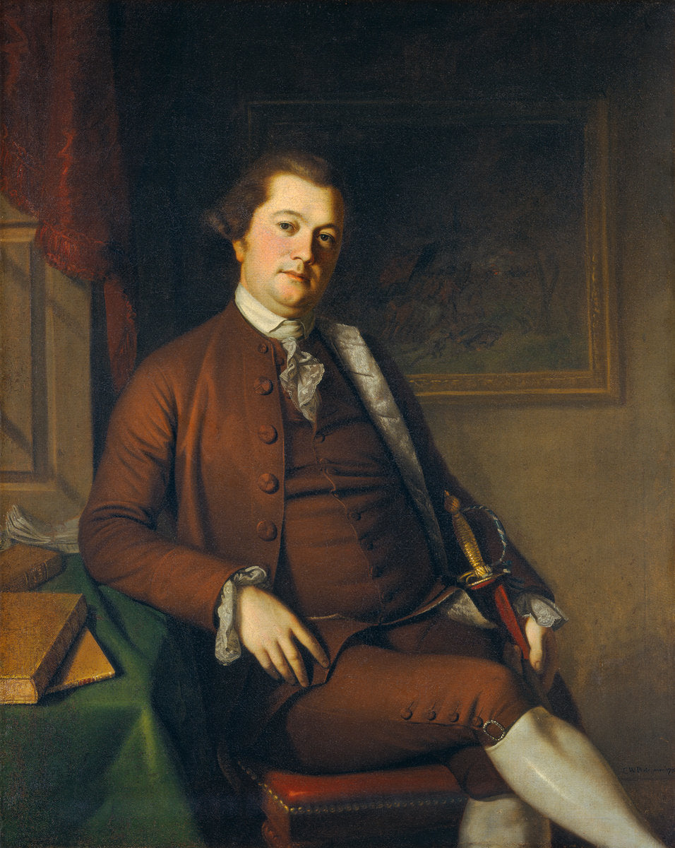 John Philip de Haas, vintage artwork by Charles Willson Peale, 12x8" (A4) Poster
