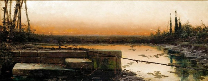 Sunset over the Marshes by Enrique Serra y Auque,A3(16x12